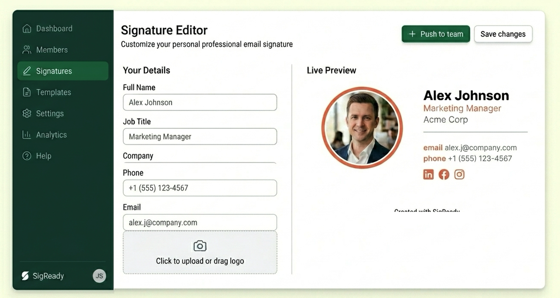Instant signature updates